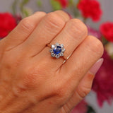 Ellibelle Jewellery Vintage 1989 Sapphire & Diamond 18ct White Gold Cluster Ring (0.93cts)