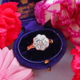 Ellibelle Jewellery Vintage 1990 Diamond 18ct Gold Daisy Cluster Ring (0.60cts)