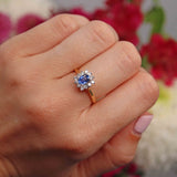 Ellibelle Jewellery Vintage 1990 Sapphire & Diamond 18ct Gold Cluster Ring