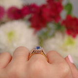 Ellibelle Jewellery Vintage 1990 Sapphire & Diamond 18ct Gold Cluster Ring