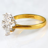 Ellibelle Jewellery Vintage 1990 Vari-Cut Diamond 18ct Gold Star-Cluster Ring (0.50cts)