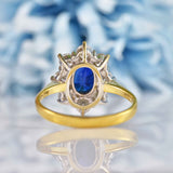 Ellibelle Jewellery Vintage 1990s Sapphire & Diamond 18ct Gold Cluster Engagement Ring