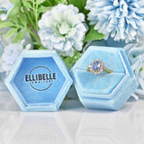 Ellibelle Jewellery Vintage 1991 Ceylon Sapphire & Diamond 18ct Gold Cluster Ring
