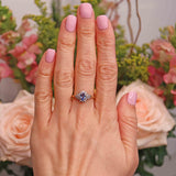 Ellibelle Jewellery Vintage 1991 Ceylon Sapphire & Diamond 18ct Gold Ring
