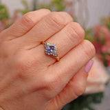 Ellibelle Jewellery Vintage 1991 Ceylon Sapphire & Diamond 18ct Gold Ring