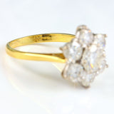 Ellibelle Jewellery Vintage 1991 Diamond 18ct Gold Daisy Cluster Engagement Ring (2.80ct)