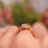 Ellibelle Jewellery Vintage 1991 Diamond 18ct Gold Daisy Cluster Ring