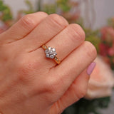 Ellibelle Jewellery Vintage 1991 Diamond 18ct Gold Daisy Cluster Ring