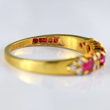 Ellibelle Jewellery Vintage 1991 Ruby & Diamond 18ct Gold Band Ring