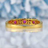 Ellibelle Jewellery Vintage 1991 Ruby & Diamond 18ct Gold Band Ring