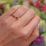 Ellibelle Jewellery Vintage 1991 Ruby & Diamond 18ct Gold Band Ring