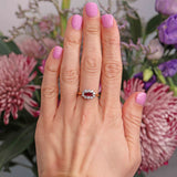 Ellibelle Jewellery Vintage 1992 Ruby & Diamond 18ct Gold Cluster Ring