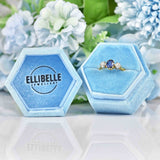 Ellibelle Jewellery Vintage 1992 Sapphire & Diamond Three Stone Engagement Ring