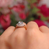Ellibelle Jewellery Vintage 1993 Aquamarine & Diamond 18ct Gold Cluster Ring