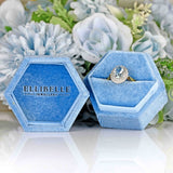 Ellibelle Jewellery Vintage 1993 Aquamarine & Diamond 18ct Gold Cluster Ring