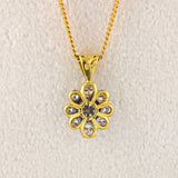 Ellibelle Jewellery Vintage 1993 Diamond 18ct Gold Daisy Cluster Pendant Necklace