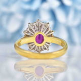 Ellibelle Jewellery Vintage 1993 Ruby & Diamond Gold Cluster Ring