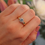Ellibelle Jewellery Vintage 1993 Topaz & Diamond 18ct Gold Cluster Ring
