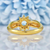 Ellibelle Jewellery Vintage 1993 Topaz & Diamond 18ct Gold Cluster Ring