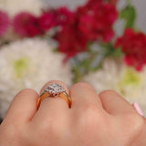 Ellibelle Jewellery Vintage 1993 Vari-Cut Diamond 18ct Gold Cluster Ring