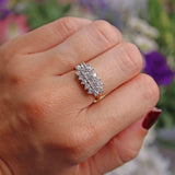 Ellibelle Jewellery Vintage 1994 Baguette & Brilliant Cut 18ct Gold Diamond Cluster Ring