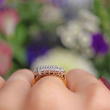Ellibelle Jewellery Vintage 1994 Baguette & Brilliant Cut 18ct Gold Diamond Cluster Ring