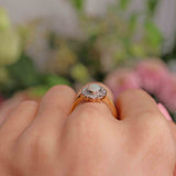 Ellibelle Jewellery Vintage 1994 Opal & Diamond 18ct Gold Cluster Engagement Ring