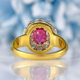 Ellibelle Jewellery Vintage 1994 Ruby & Diamond 18ct Gold Cluster Ring
