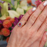 Ellibelle Jewellery Vintage 1994 Ruby & Diamond 18ct Gold Cluster Ring