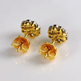 Ellibelle Jewellery Vintage 1994 Ruby & Diamond 18ct Gold Daisy Stud Earrings