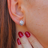Ellibelle Jewellery Vintage 1995 Diamond 18ct Gold Daisy Cluster Stud Earrings