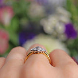 Ellibelle Jewellery Vintage 1995 Diamond 18ct Gold Kite-Shaped Cluster Ring (0.40cts)