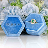 Ellibelle Jewellery Vintage 1995 Emerald & Diamond 18ct Gold Cluster Ring