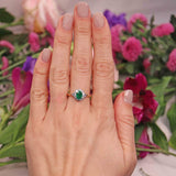 Ellibelle Jewellery Vintage 1995 Natural Emerald & Diamond 18ct Gold Cluster Ring