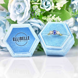 Ellibelle Jewellery Vintage 1995 Sapphire & Diamond 18ct Gold Three-Stone Engagement Ring