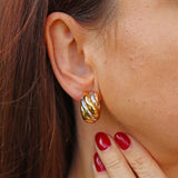 Ellibelle Jewellery Vintage 1995 Two-Tone 18ct Gold Chunky Hoop Earrings