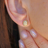 Ellibelle Jewellery Vintage 1996 18ct Gold Diamond Oval Stud Earrings (0.38cts)