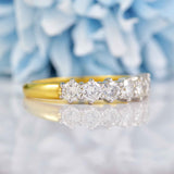 Ellibelle Jewellery Vintage 1996 Diamond 18ct Gold Half-Eternity Wedding Band Ring (1.05cts)