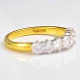 Ellibelle Jewellery Vintage 1996 Diamond 18ct Gold Half-Eternity Wedding Band Ring (1.05cts)