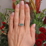 Ellibelle Jewellery Vintage 1997 Emerald & Diamond 18ct Gold Cluster Ring