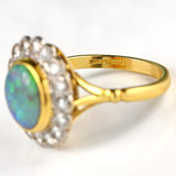 Ellibelle Jewellery Vintage 1997 Opal & Diamond 18ct Gold Cluster Ring (1.86cts)