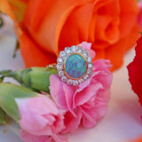 Ellibelle Jewellery Vintage 1997 Opal & Diamond 18ct Gold Cluster Ring (1.86cts)