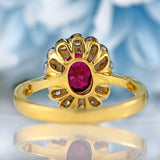 Ellibelle Jewellery Vintage 1997 Ruby & Diamond 14ct Gold Cluster Ring (1.05cts)