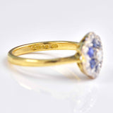 Ellibelle Jewellery Vintage 1997 Sapphire & Diamond Daisy Cluster Ring