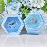 Ellibelle Jewellery Vintage 1998 Aquamarine & Diamond Cluster Engagement Ring
