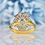 Ellibelle Jewellery Vintage 1998 Aquamarine & Diamond Cluster Engagement Ring