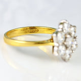 Ellibelle Jewellery Vintage 1998 Diamond 18ct Gold Daisy Cluster Ring (1.40cts)