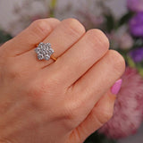 Ellibelle Jewellery Vintage 1998 Diamond 18ct Gold Daisy Cluster Ring (1.40cts)
