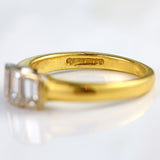 Ellibelle Jewellery Vintage 1998 Emerald-Cut Diamond 18ct Gold Three-Stone Engagement Ring (0.90cts)