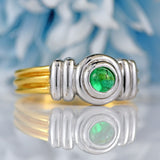 Ellibelle Jewellery Vintage 1999 Cabochon Emerald 18ct Gold Single-Stone Solitaire Ring